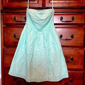 J Crew strapless sear sucker mint dress